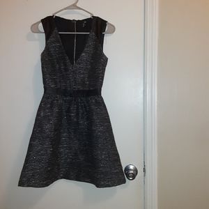 Black dress with "leather" trimming